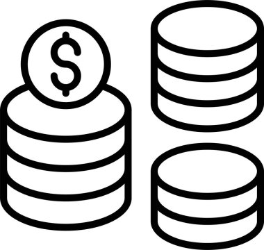 Madeni Para Çizgisi Simgesi Tasarımı