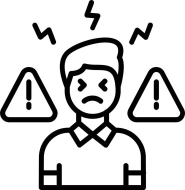 Panik Saldırı Çizgisi Simge Tasarımı