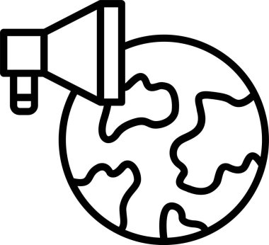 Küresel Pazarlama Çizgisi Simge Tasarımı