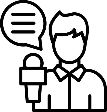 Haber Muhabiri Satır Simgesi Tasarımı