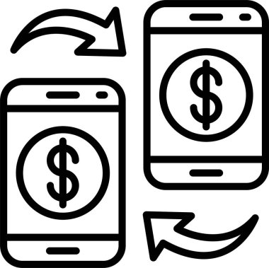 Para Aktarım Satırı Simgesi Tasarımı