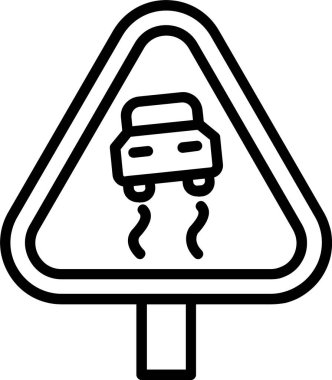 Pürüzsüz Yol Çizgisi Simgesi Tasarımı