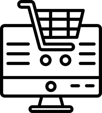 Çevrimiçi Alışveriş Hattı Simgesi Tasarımı