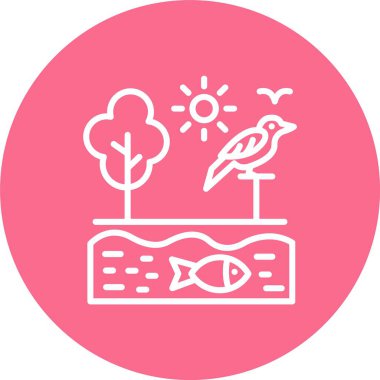 Ekosistem Çizgisi Çok Çember Rengi