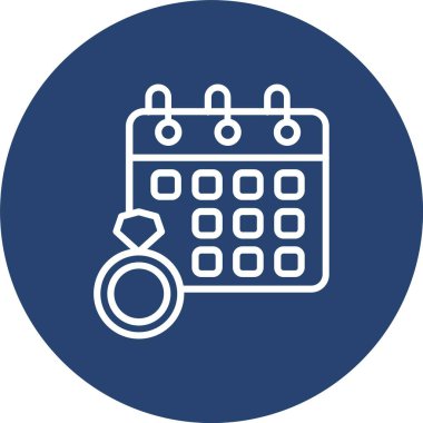 Düğün Günü Çizgisi Çok Çember Rengi