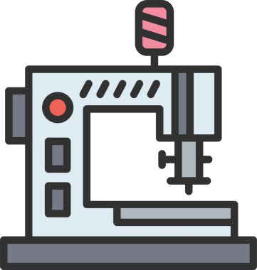 Simge Doldurulmuş Makine Satırı Dikiliyor