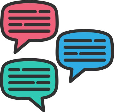 Konuşma Kabarcık Satırı Simge Dolduruldu