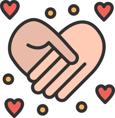 Simge Doldurulmuş El sıkışma Satırı