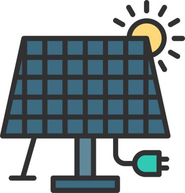 Simge Doldurulmuş Güneş Paneli Çizgisi