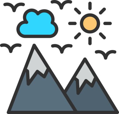 Dağ Çizgisi Doldurulmuş Simge