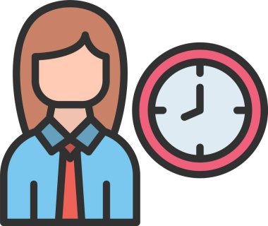 Saat çizgisi dolgulu simge