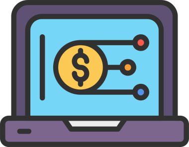 Dijital Para Çizgisi Doldurulmuş Simge