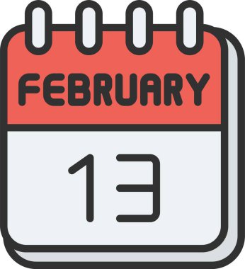 13 Şubat Satır Doldurulmuş Simge