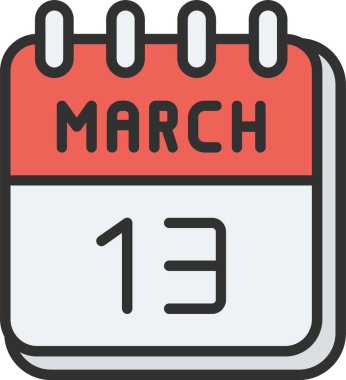 13 Mart Satırı Doldurulmuş Simge