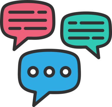 Konuşma Kabarcık Satırı Simge Dolduruldu