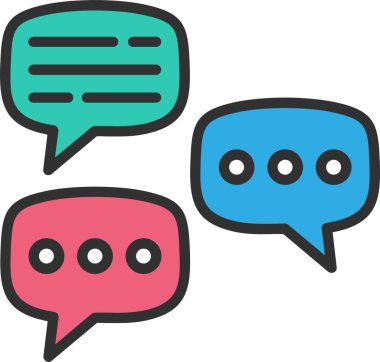 Konuşma Kabarcık Satırı Simge Dolduruldu