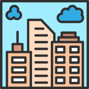 Şehir Posteri Satırı Simgeyle Dolu