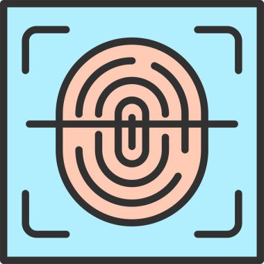 Parmak izi Tarayıcı Satırı Doldurulmuş Simge