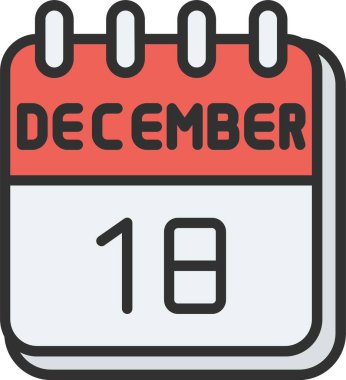 18 Aralık Satır Doldurulmuş Simge