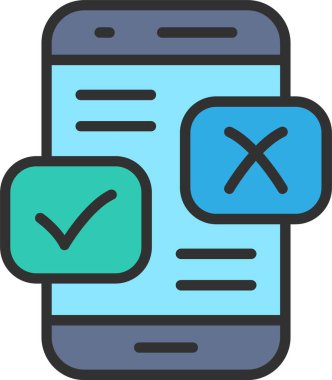 Evet ya da Hayır Satır Dolu Simge