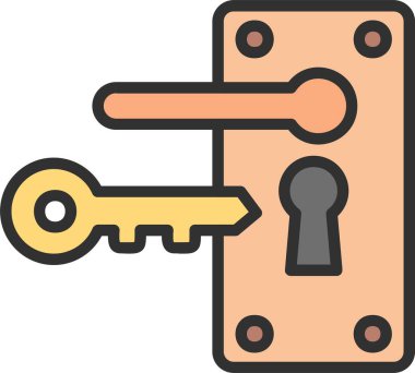 Kapı Kilidi Satırı Doldurulmuş Simge