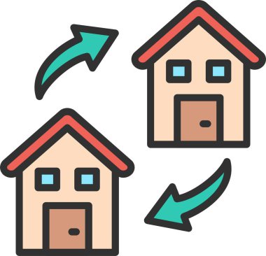 Taşınan Ev Satırı Doldurulmuş Simge