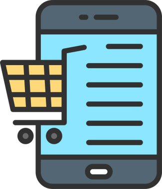 Çevrimiçi Alışveriş Hattı Doldurulmuş Simge