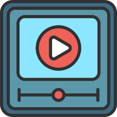 Video Oynatma Satırı Doldurulmuş Simge