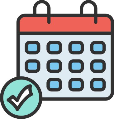 Takvim Satırı Dolu Simge