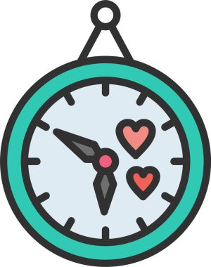 Duvar Saat Satırı Doldurulmuş Simge