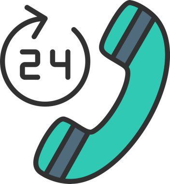 Simge Doldurulmuş 24 Saat Çizgisi