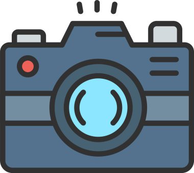 Kamera çizgisi dolu simgesi