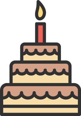 Doğum günü Pasta Hattı Simge Dolduruldu