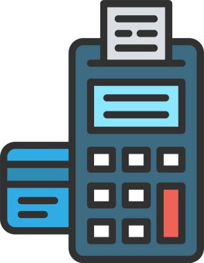 Simge Doldurulmuş Kredi Kartı Makinesi Satırı