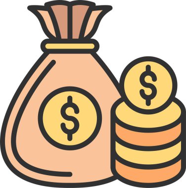 Para çantası Hattı Dolgulu Simge