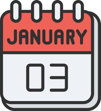 3 Ocak Satırı Doldurulmuş Simge