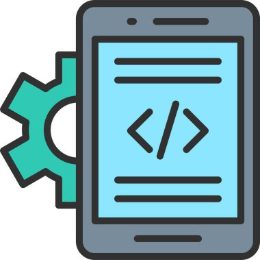 Mobil Uygulama Geliştirici Satırı Simge Dolduruldu