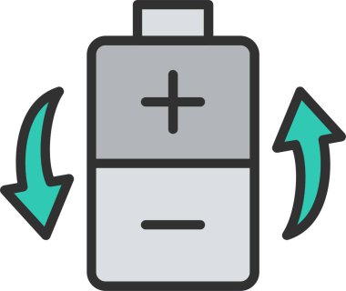 Şarj edilebilir Batarya Hattı Doldurulmuş Simge