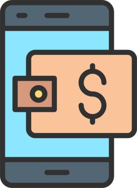 Dijital cüzdan Satırı Simge Dolduruldu