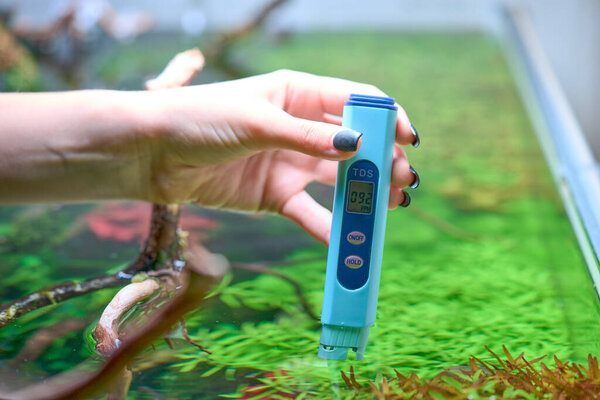 Измерение ТДС воды в посаженном аквариуме.