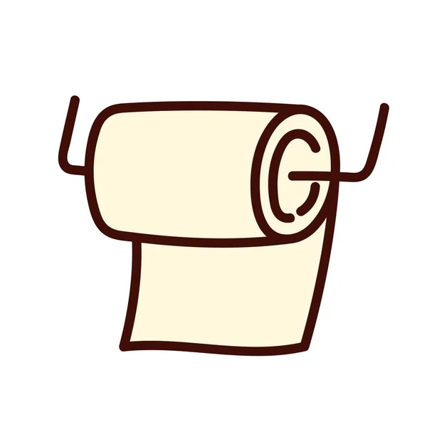 Rouleau Papier Toilette Style Dessin Animé Illustration Vectorielle Isolée Sur — Image vectorielle