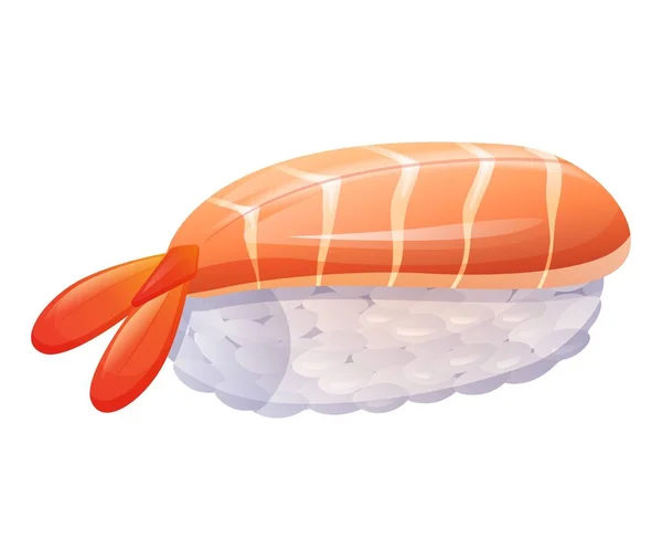 Des Sushis Nigérians Aux Crevettes Nourriture Japonaise Riz Crevette Illustration — Image vectorielle