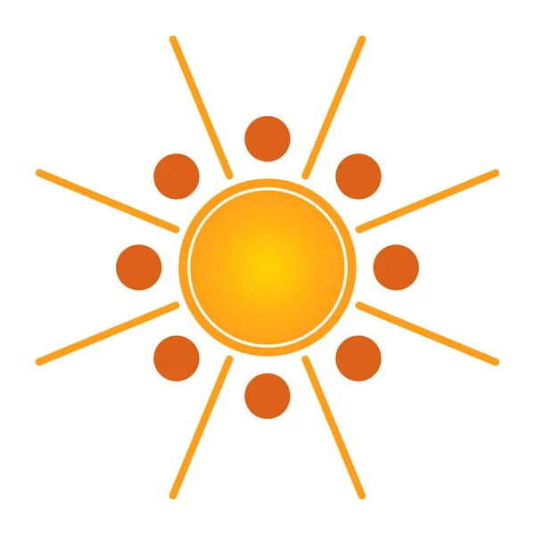 Design Element Sonne Flache Stilikone Illustration Isoliert Auf Weißem Hintergrund — Stockfoto