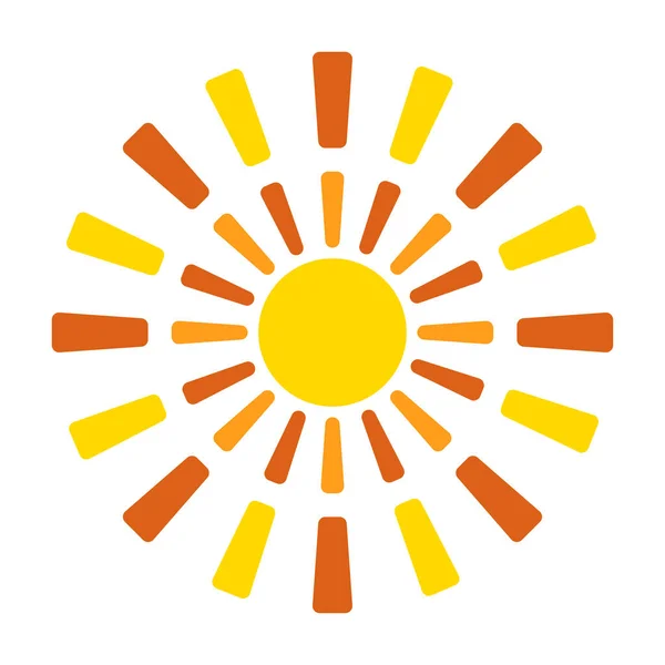 太阳设计元素 平面风格的图标 在白色背景上孤立的说明 — 图库照片