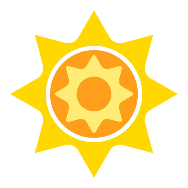 太陽のデザイン要素 フラットスタイルのアイコン 白地に隔離されたイラスト — ストック写真