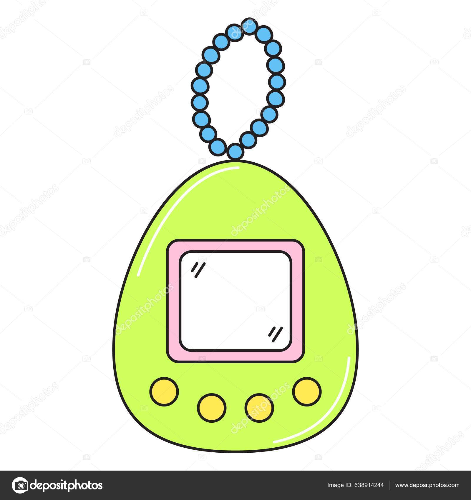 Game Tamagotchi Virtual Pet Toy Retro 90S Style Colorful Vector Stock