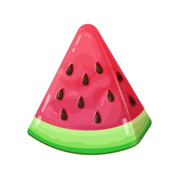 Wassermelonenscheibe Gesundes Obst Food Design Cartoon Stil Vektor Illustration Isoliert — Stockvektor