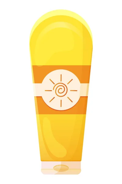 Sunscreen Cream Tube Protection Skin Solar Ultraviolet Light Vector Illustration — Stock Vector