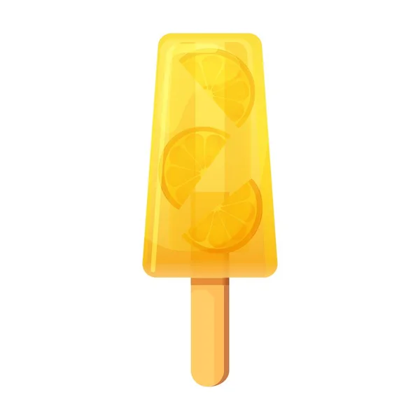 水果冰淇淋加橙子 在白色背景上孤立的向量图 — 图库矢量图片