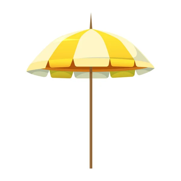 Yellow Beach Umbrella Vector Illustration Isolated White Background — Stock Vector
